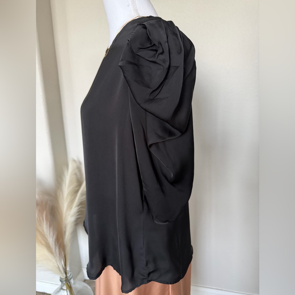 NWT Ces Femme - Black Princess Sleeve Blouse - 2 - Picture 13 of 17